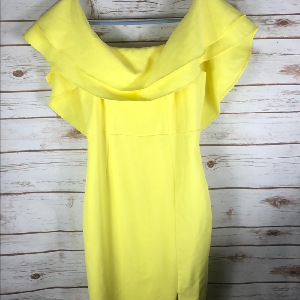 Bardot Revolve Band Dress in Lemon Drop Size 4 - Picture 12 of 12